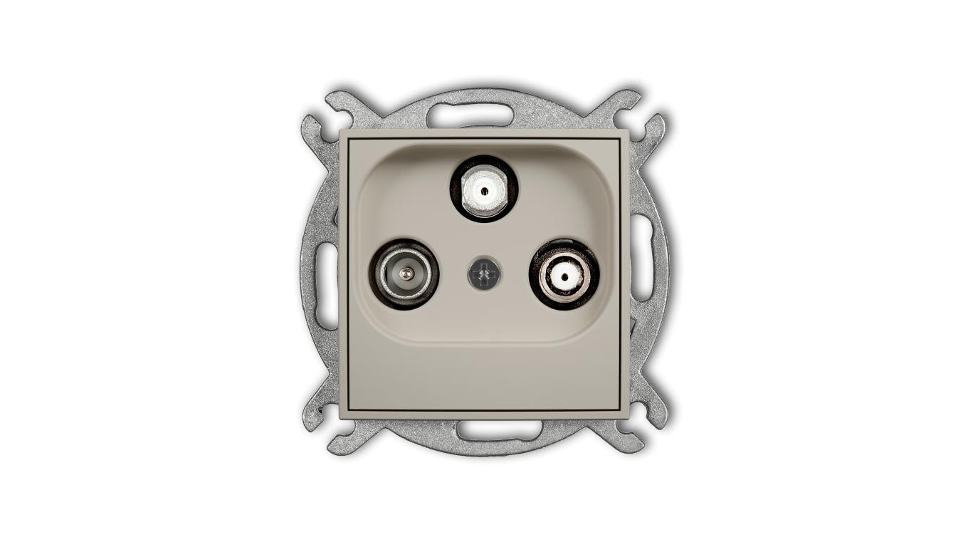 MINI Mechanizm gniazda abonenckiego 2 wyjścia SAT + TV taupe 60MGSN