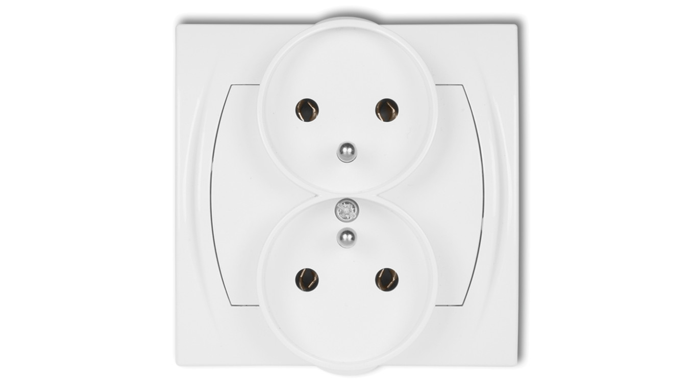 LOGO Gniazdo podwójne z/u biały LGPR-2z