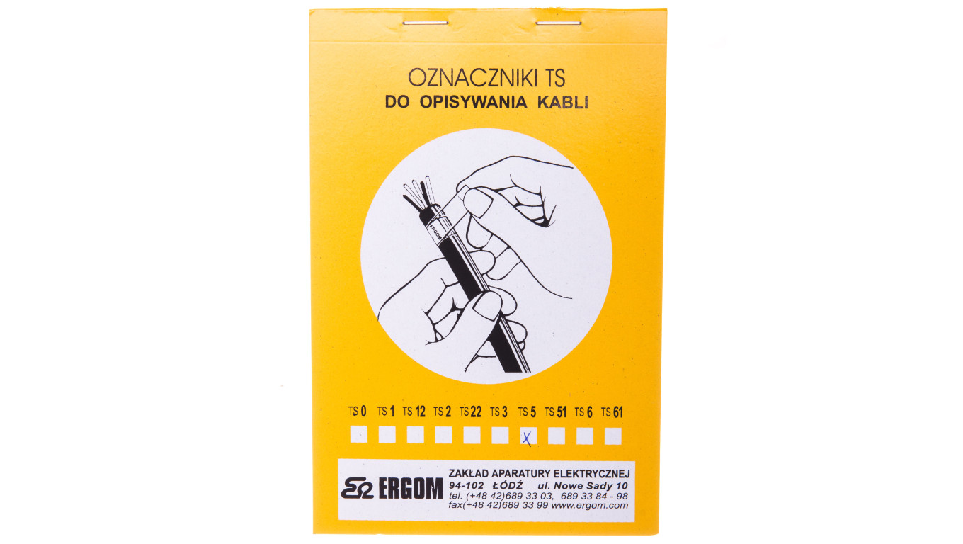 Oznacznik do opisywania ręcznego TS 5 biały E04ZP-02010100500 /50szt./