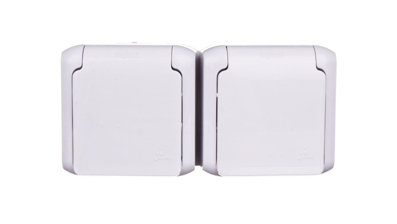 FORIX Gniazdo podwójne z/u 16A IP44 z przesłonami szare 782397