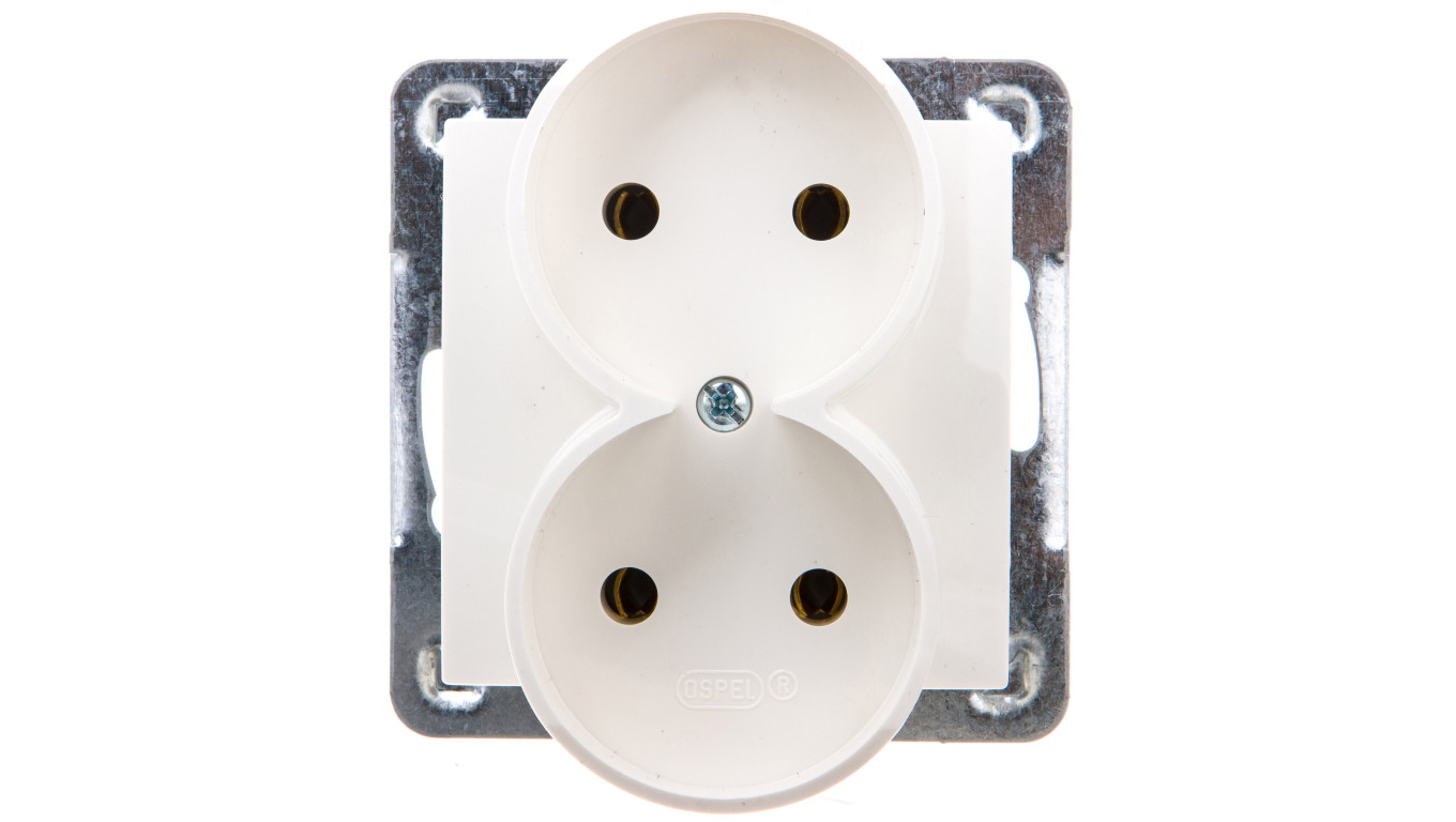 IMPRESJA Gniazdo podwójne b/u ecru GP-2YR/m/27