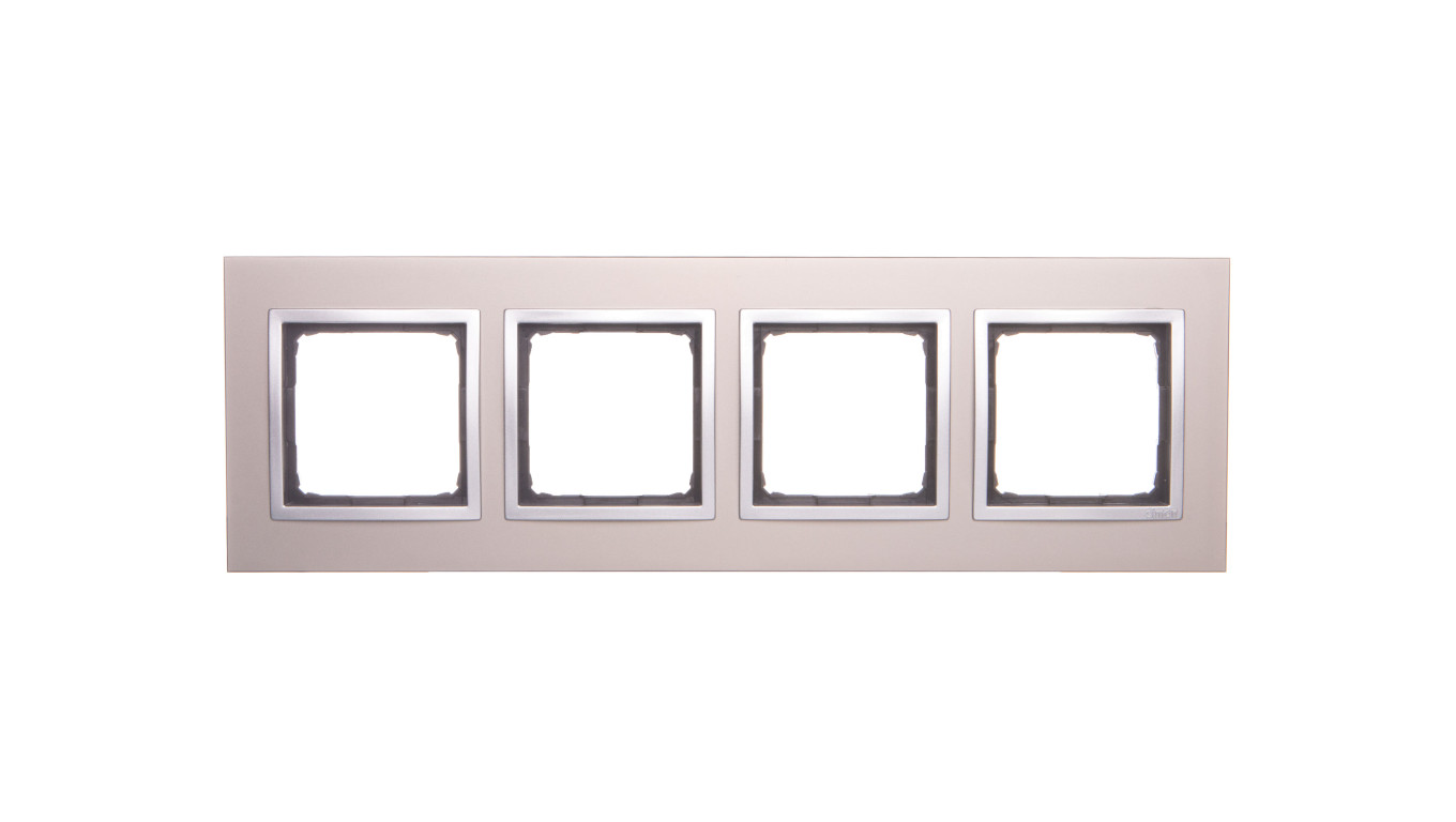 Simon 54 Nature Ramka poczwórna metal SATYNOWY BLASK DRN4/79