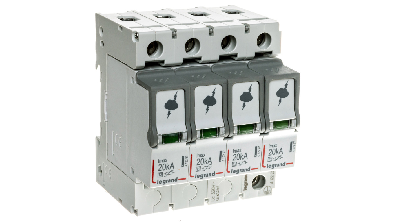 Ogranicznik przepięć Typ T2 4P 20kA 1,2kV ON 300 TT, TN (TNC, TNS) 412223