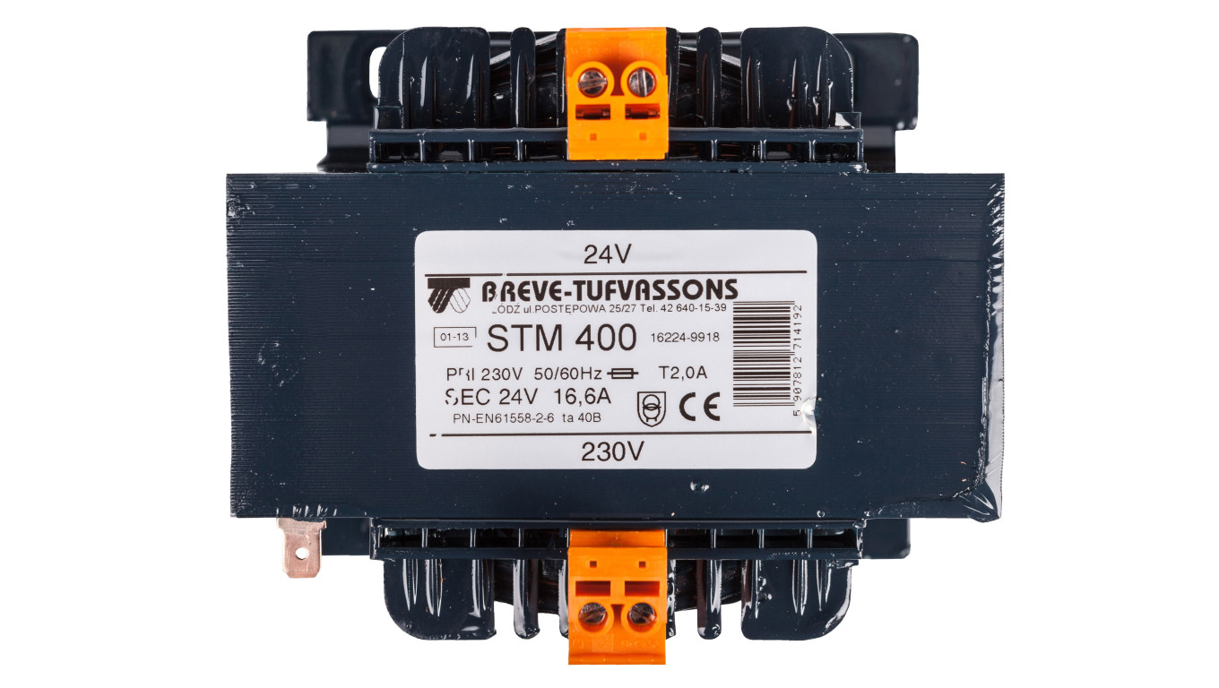 Transformator 1-fazowy bezpieczeństwa STM 400 230/ 24V 16,6A, Ta 40, 16224-9918