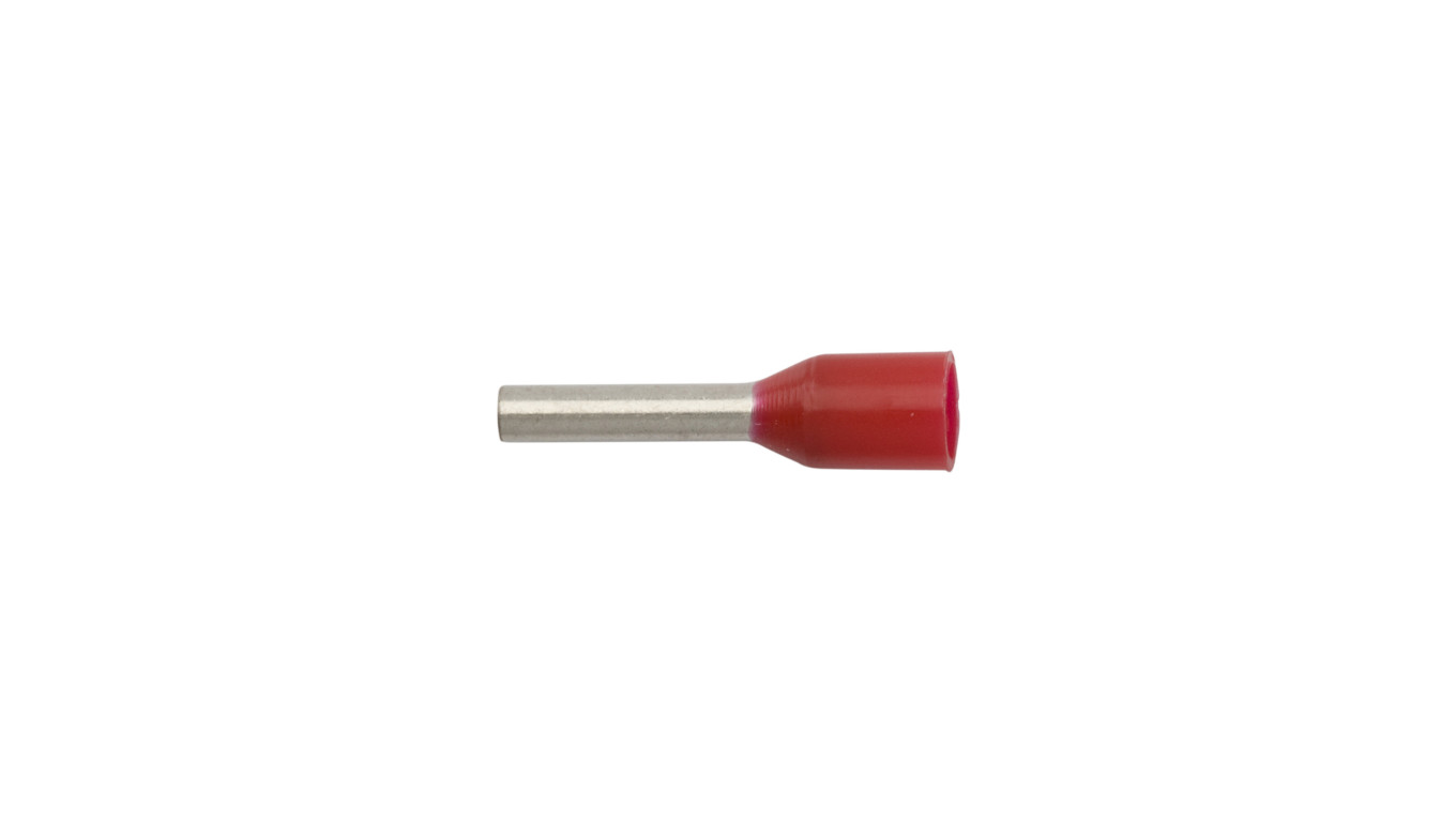 Końcówka tulejkowa izolowana 1mm2/8mm czerwona cynowana TI1L8 /100szt./