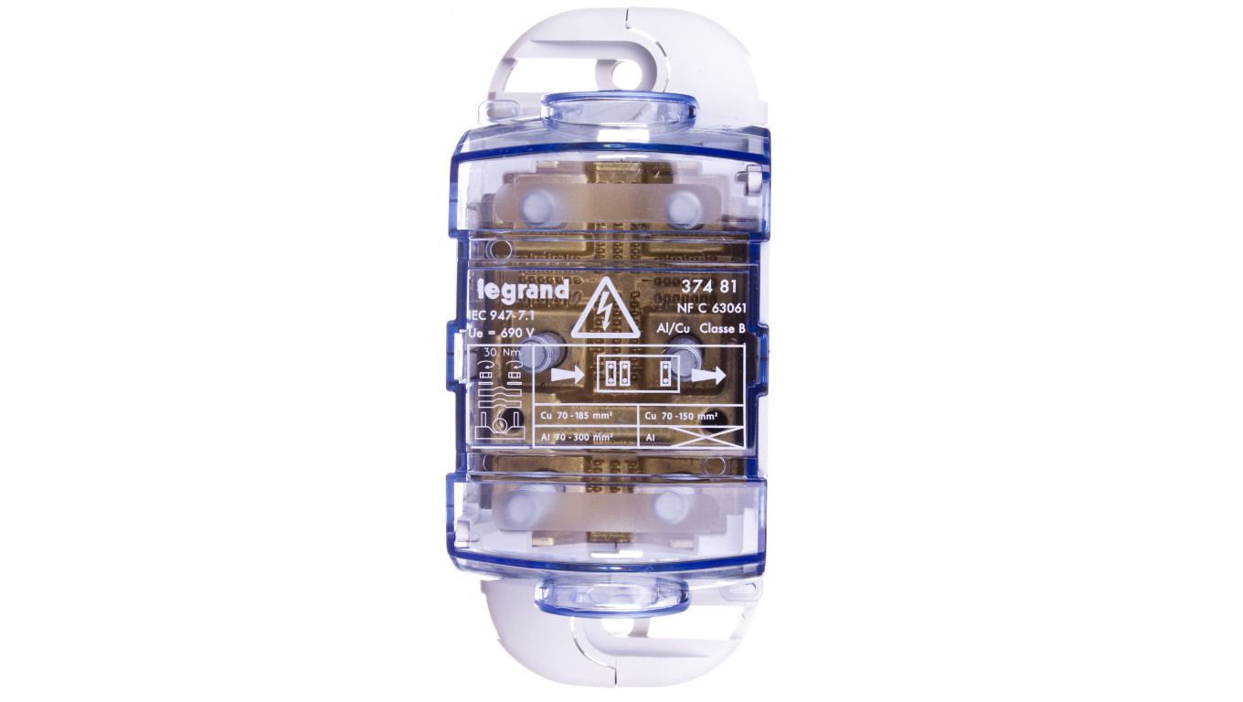 Blok rozdzielczy przelotowy 300 mm2 Al, 185 mm2 Cu 037481