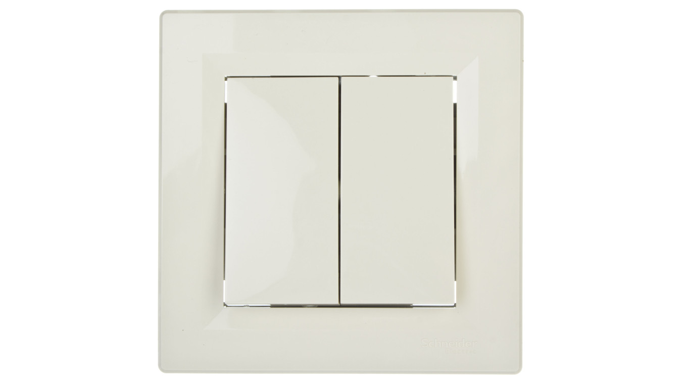 Łącznik Asfora świecznikowy zaciski śrubowe kremowy z ramką EPH0300323