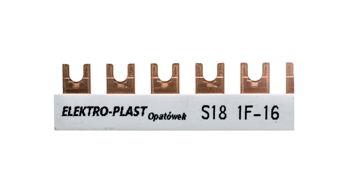 Szyna łączeniowa 1P 80A 16mm2 widełkowa (18 mod.) 1F S18 1F-10 45.181