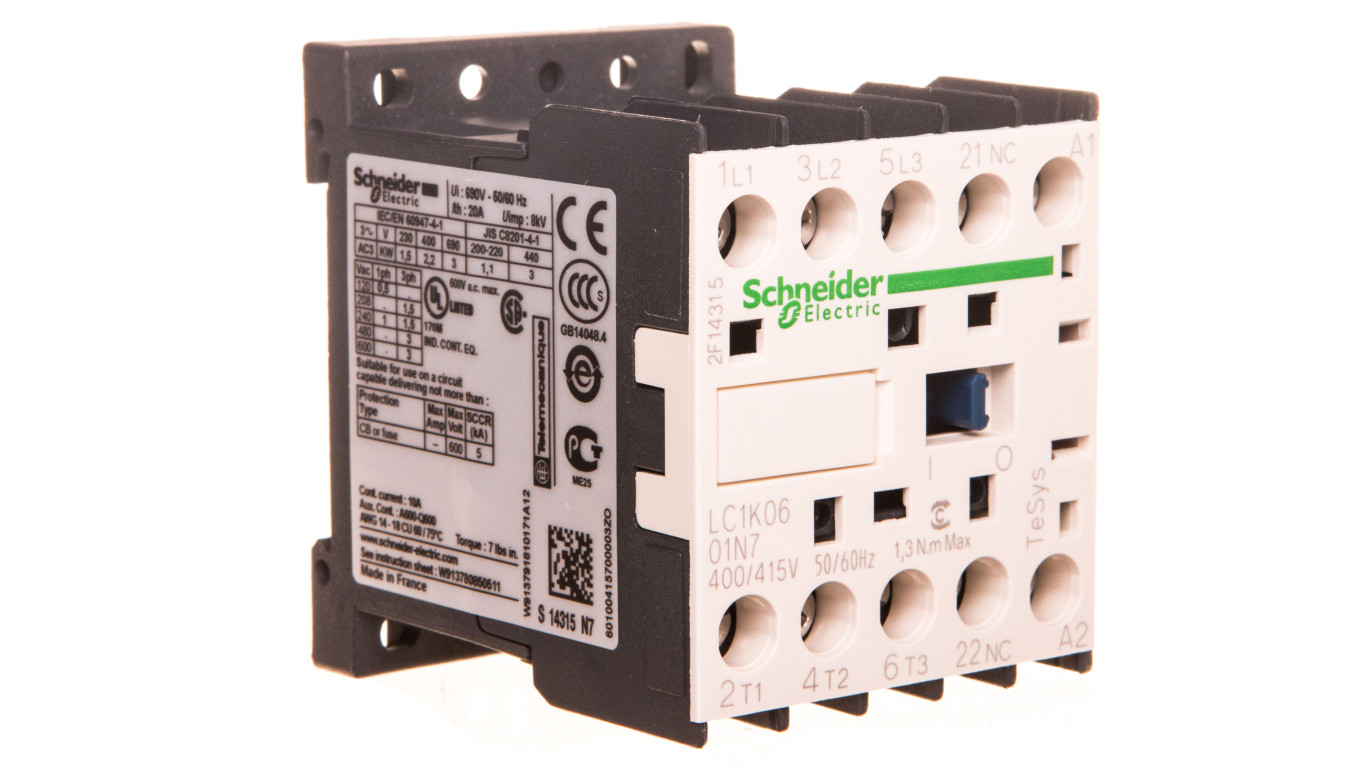 Stycznik mocy 6A 3P 400V AC 0Z 1R LC1K0601N7