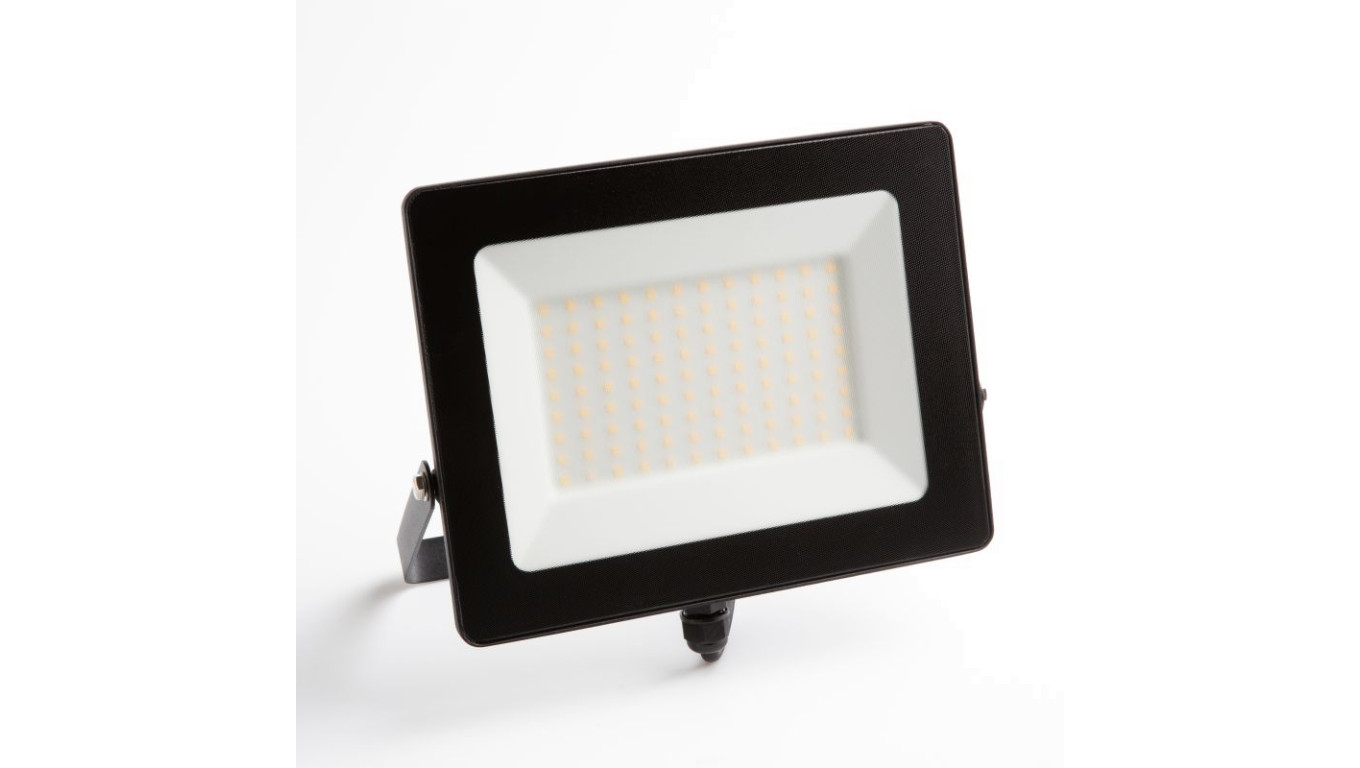 Naświetlacz led SMD 100W 9000LM AC230V IP65 kąt świecenia 120 stopni ciepła biała 3000K czarny EC79865