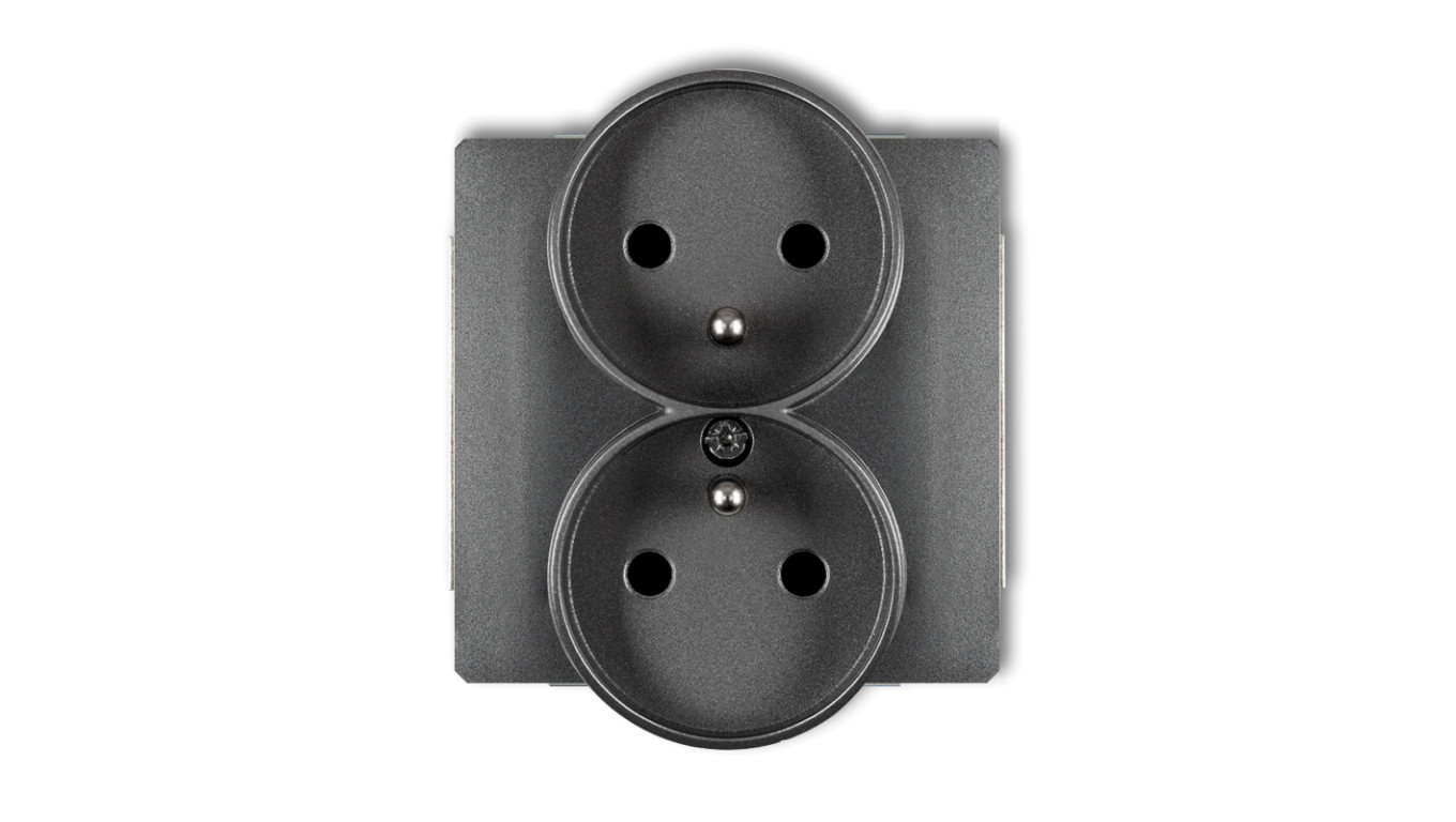 DECO Soft Gniazdo podwójne z/u do ramki grafitowy 11DGPRSO-2zp