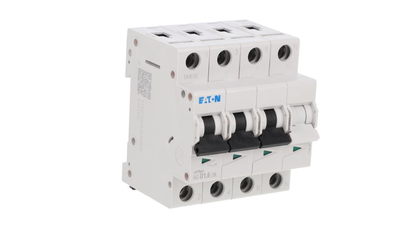 Wyłącznik nadprądowy 3P+N D 1,6A 15kA AC FAZ-D1,6/3N 278985