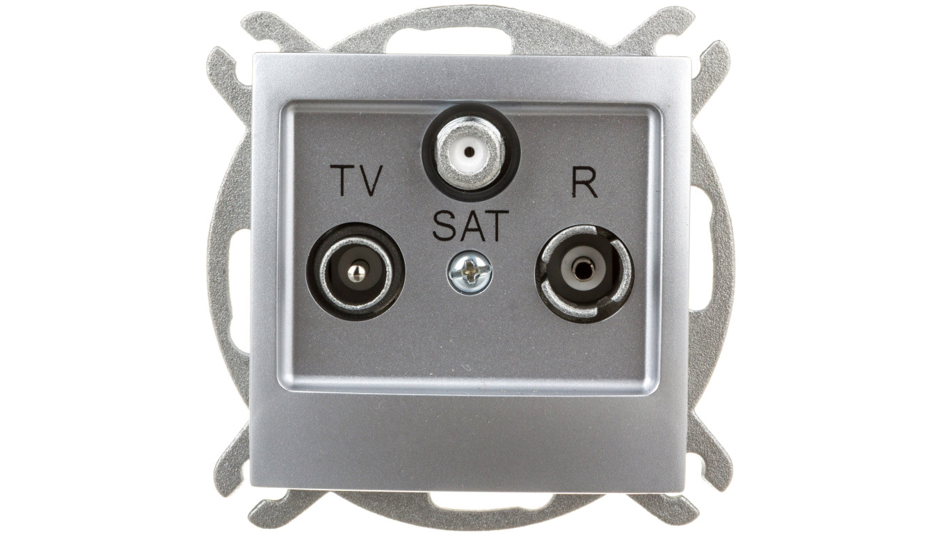 IMPRESJA Gniazdo antenowe RTV-SAT końcowe srebrne GPA-YS/m/18