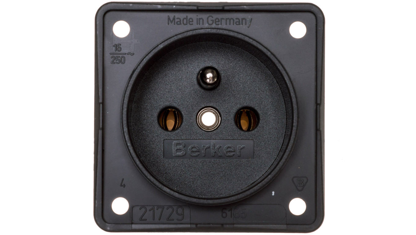 Integro Flow Gniazdo pojedyncze z/u 16A 250V antracyt 961852505