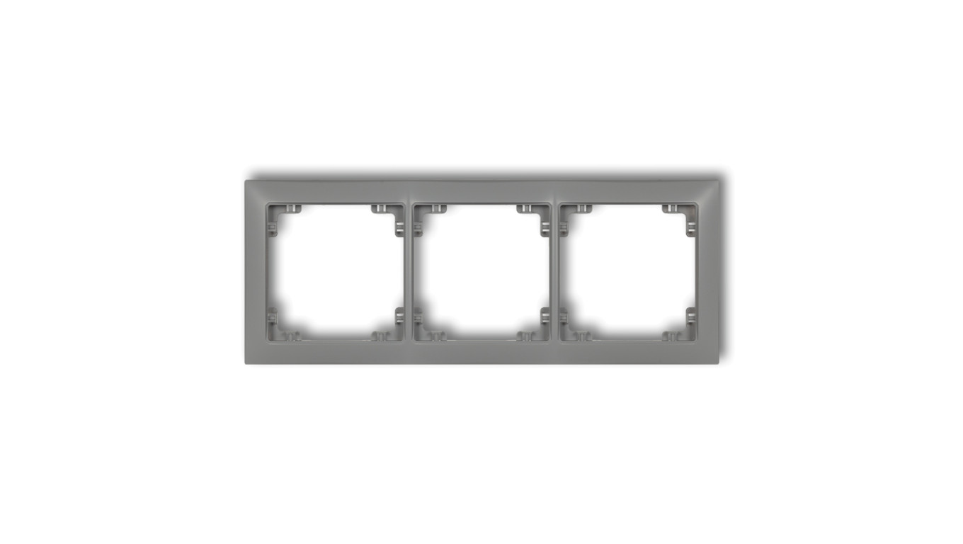 DECO Ramka uniwersalna potrójna z tworzywa DECO Soft szary mat 27DRSO-3