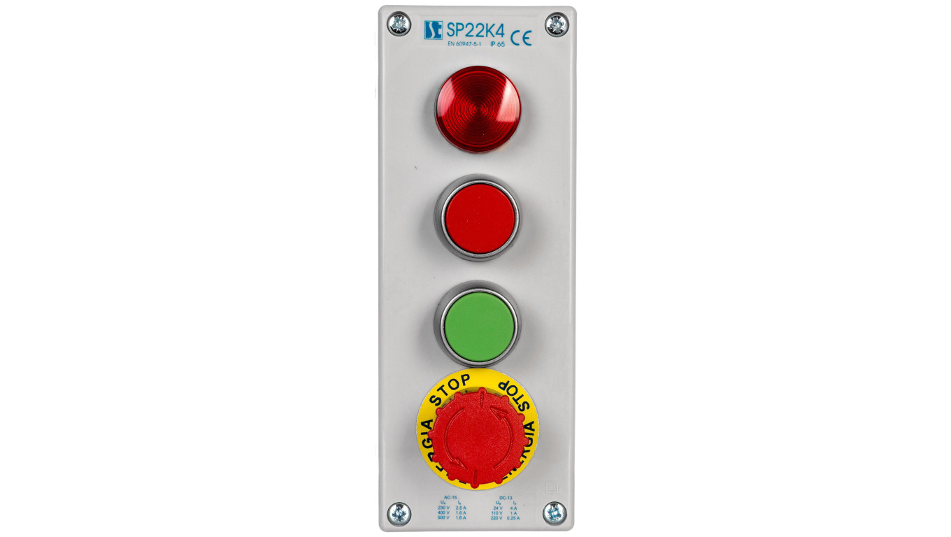 Kaseta kompletna 4-otworowa z nap. LC,KC,KZ,B I 1 przepust M20 24V SP22K4\04-1