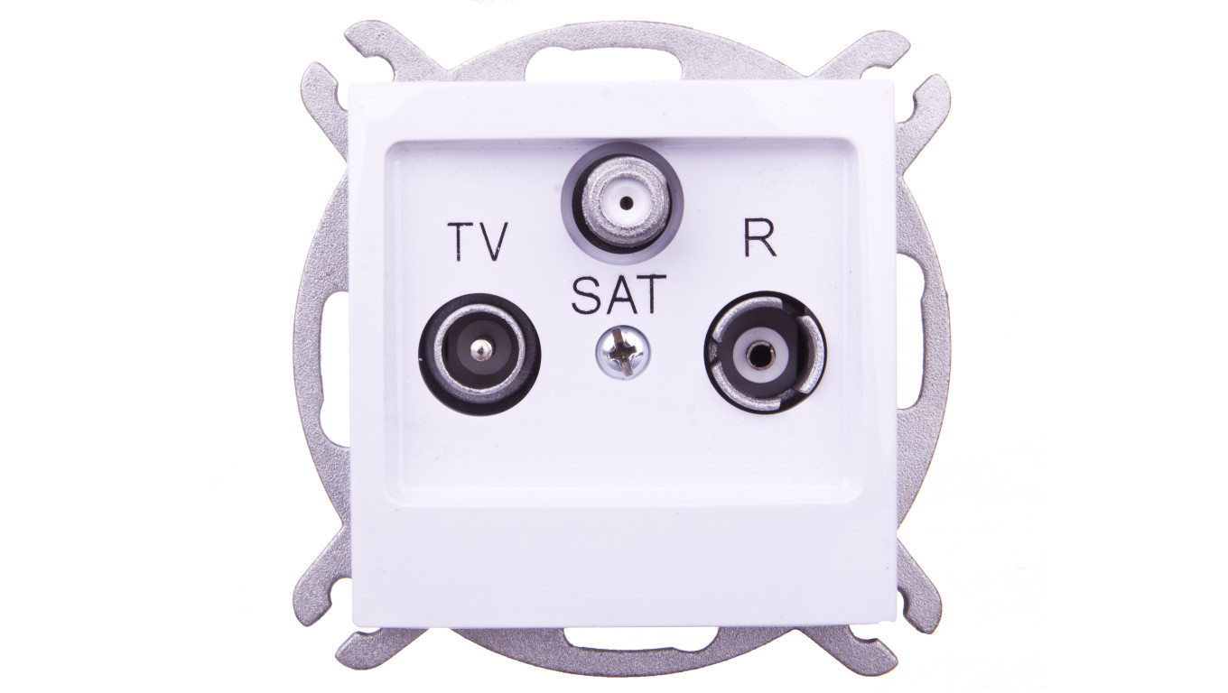 IMPRESJA Gniazdo antenowe RTV-SAT przelotowe białe GPA-YSP/m/00