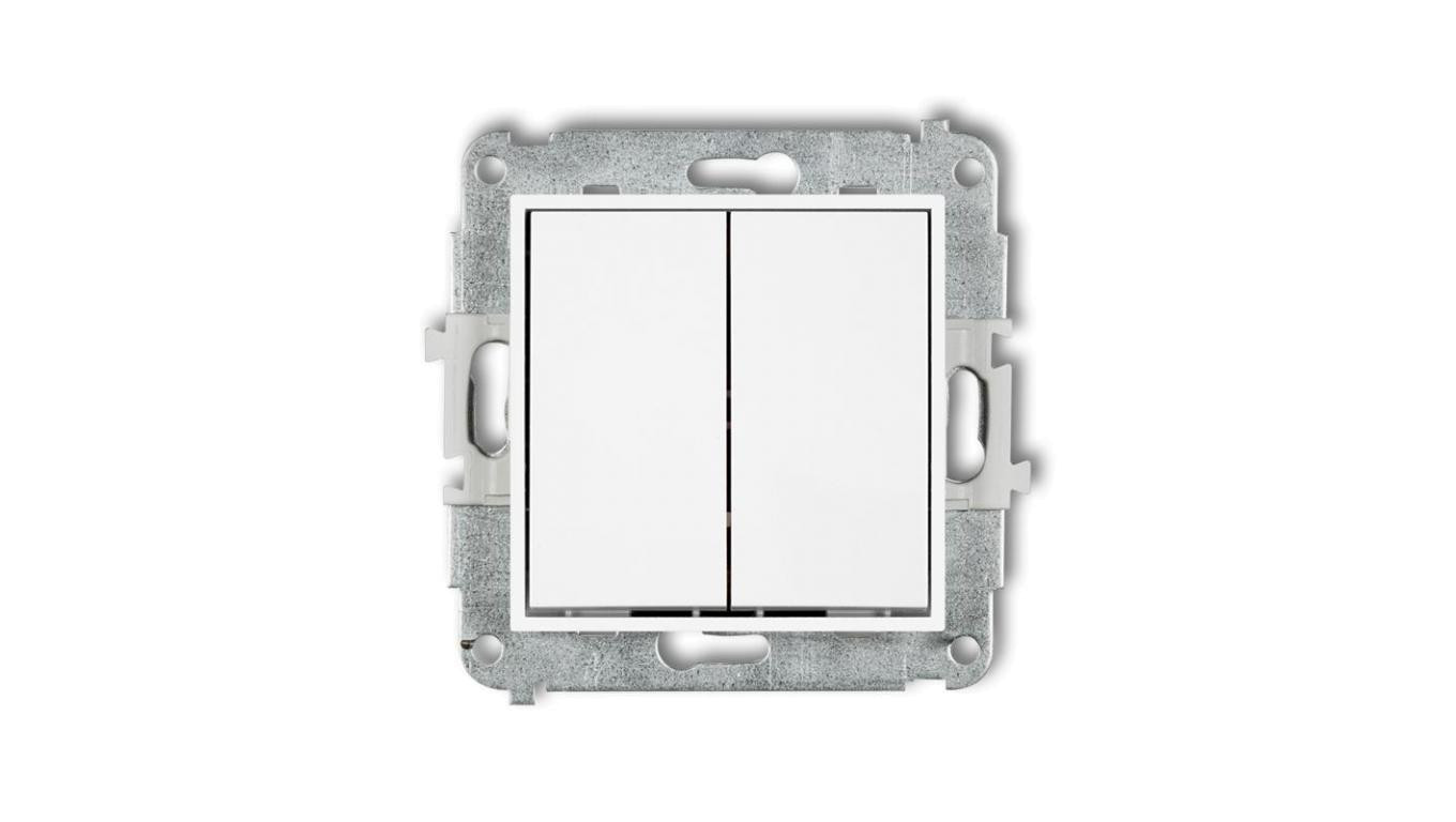 ICON Mechanizm łącznika podwójnego krzyżowego (dwa klawisze bez piktogramu) biały IWP-66.1
