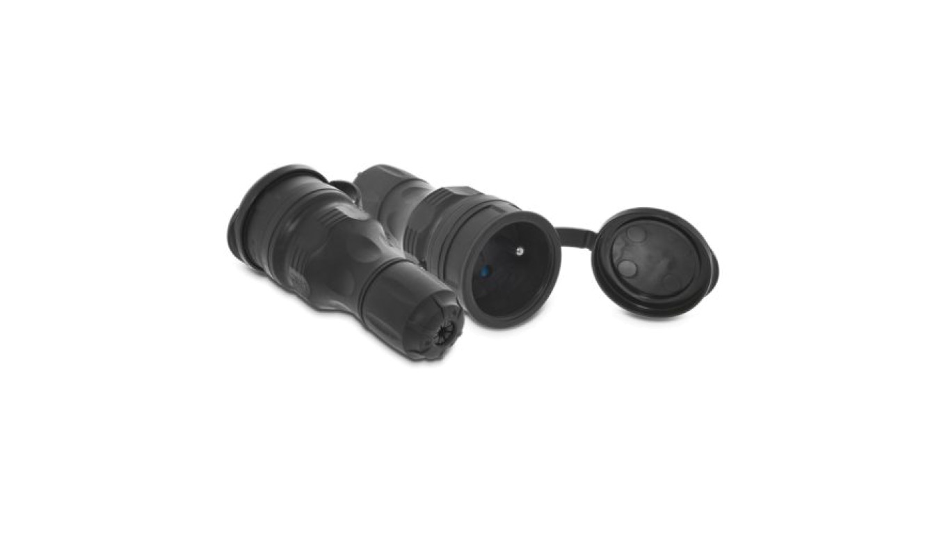 Gniazdo przenośne z klapką 16A 2P+Z 250V IP54 czarny GN-54 W-97448