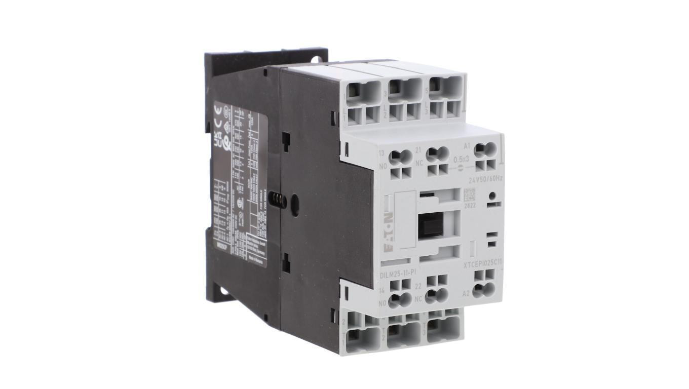 Stycznik mocy DILM25-11(24V50/60HZ)-PI 3P 380 V 400 V 11 kW 1Z+1R 24 V AC Push-In 199286