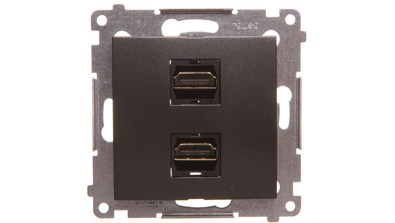 Simon 54 Gniazdo podwójne HDMI antracyt DGHDMI2.01/48