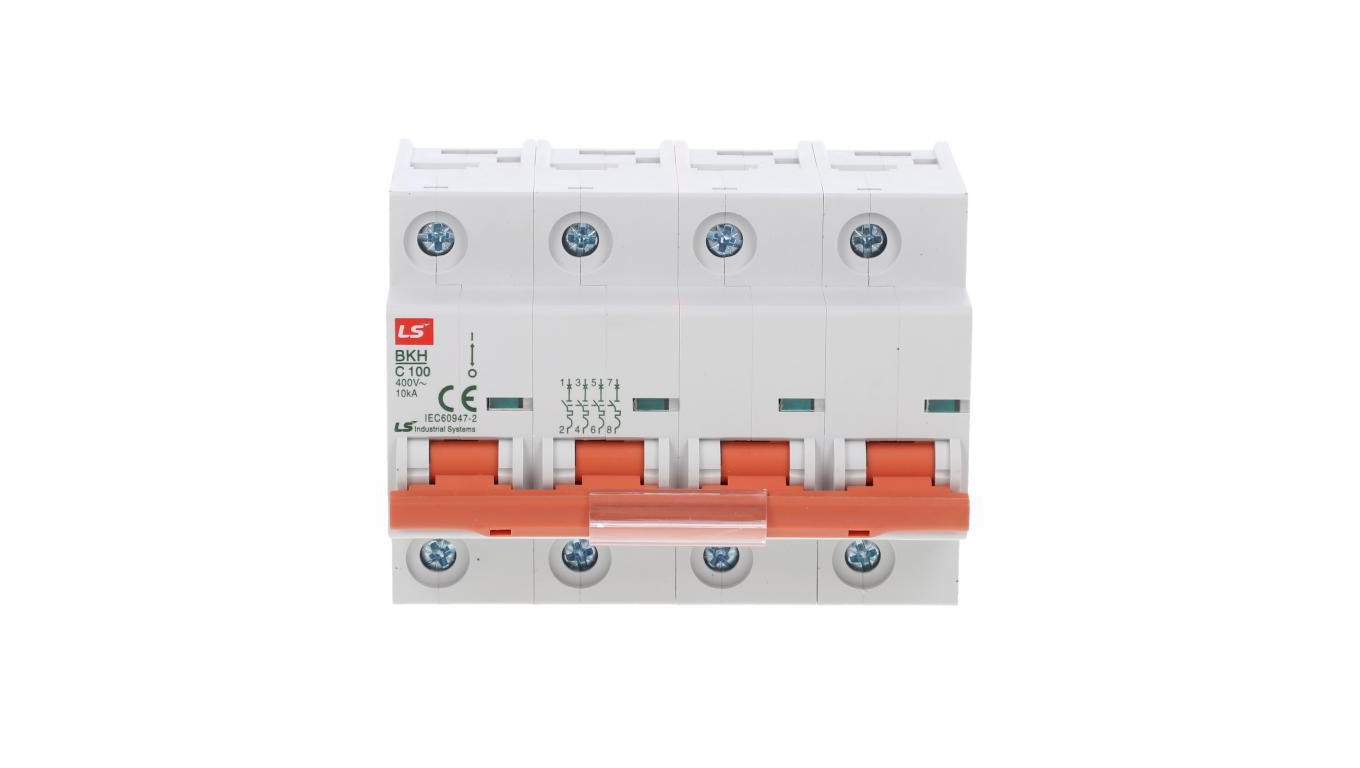 Wyłącznik nadprądowy 1,5 modułu 4P C 100A 10KA BKH 4P C100A 06110363R0