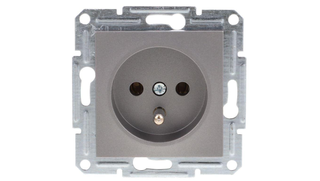 Gniazdo 2P+PE bez ramki, stalowe EPH2800162