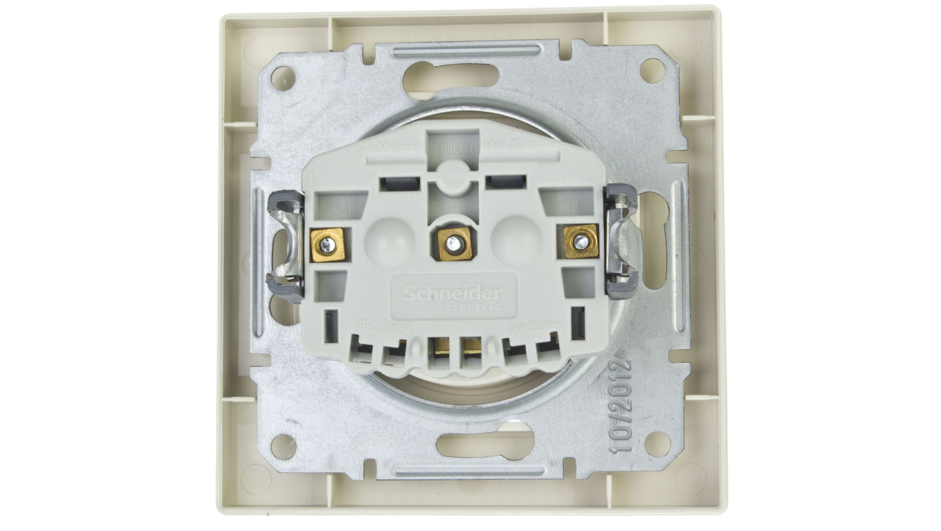 Gniazdo pojedyncze Asfora z/u z przesłonami kremowe z ramką EPH2800223