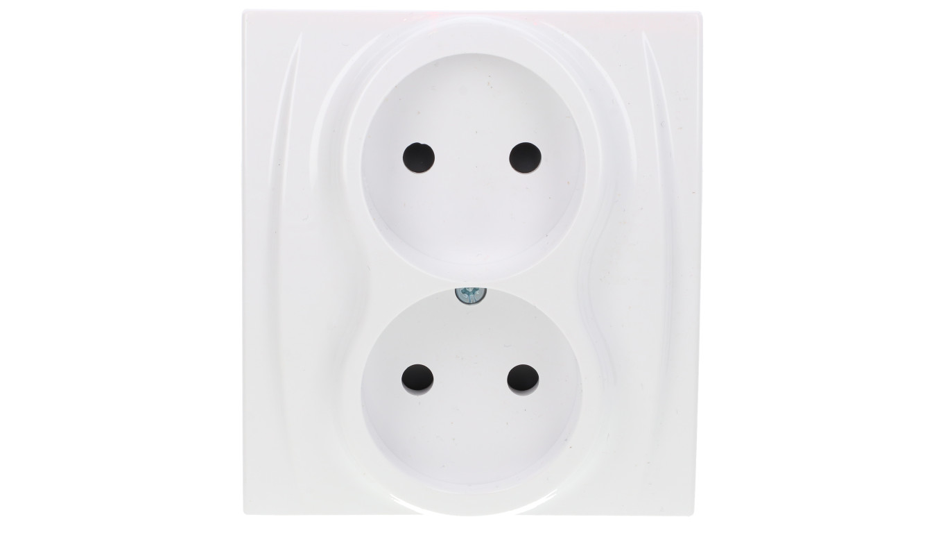 LOGO Gniazdo podwójne b/u biały LGP-2p