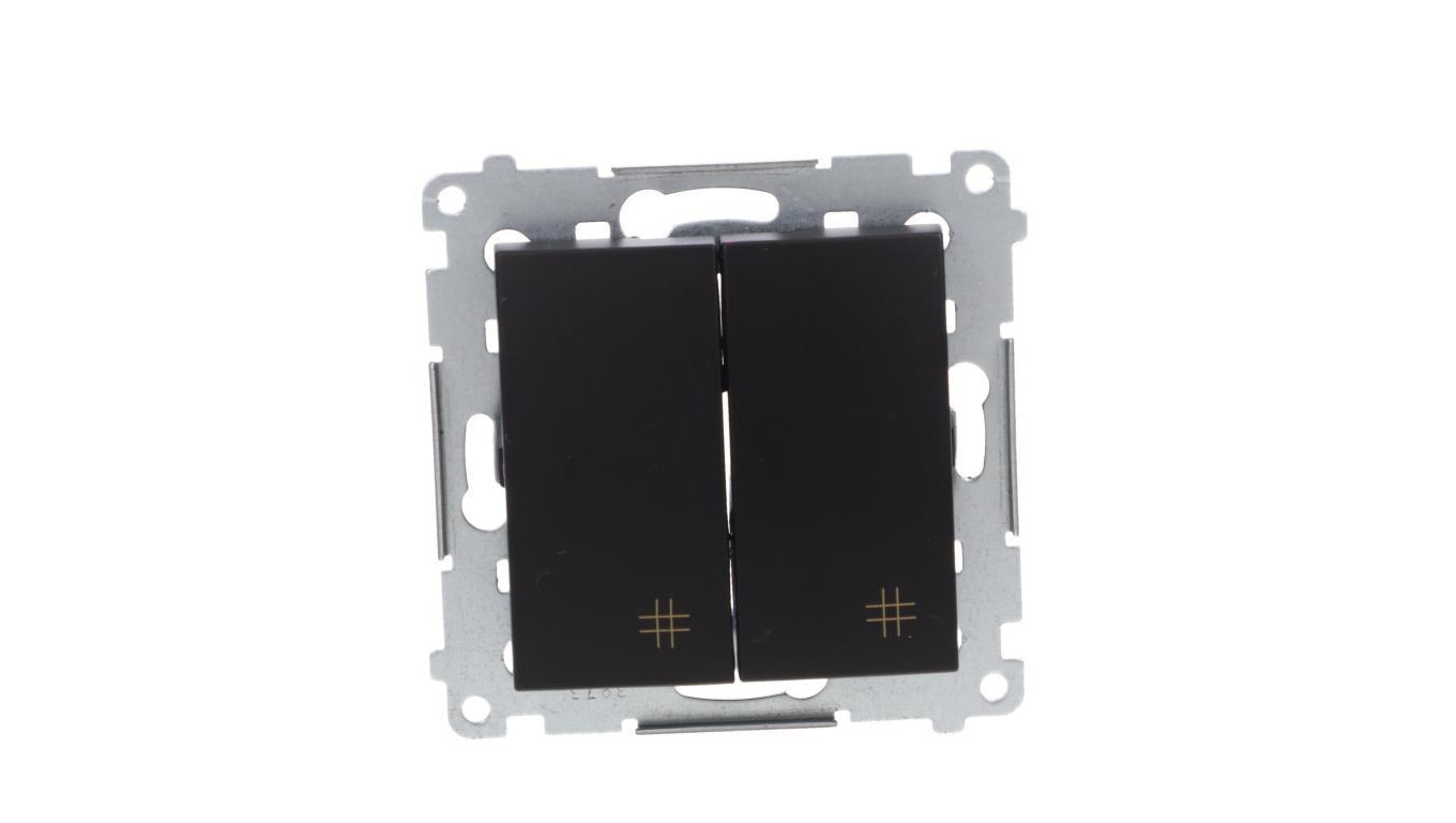 Simon 54 Łącznik krzyżowy podwójny (moduł) 10AX 250V szybkozłącza, czarny mat DW7/2.01/49