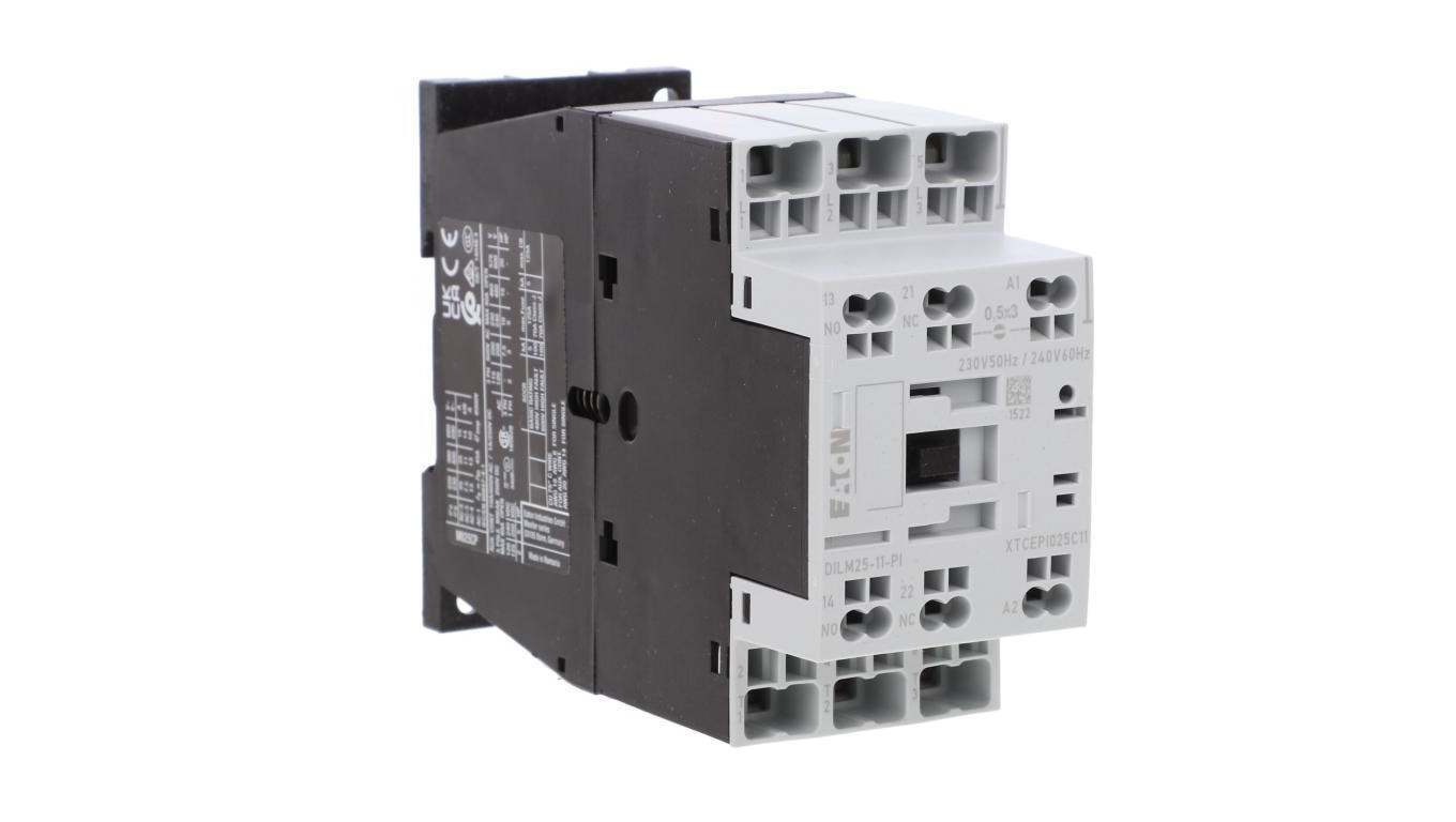 Stycznik mocy DILM25-11(230V50HZ,240V60HZ)-PI 3P 380 V 400 V 11 kW 1Z+1R 230 V AC Push-In 199284