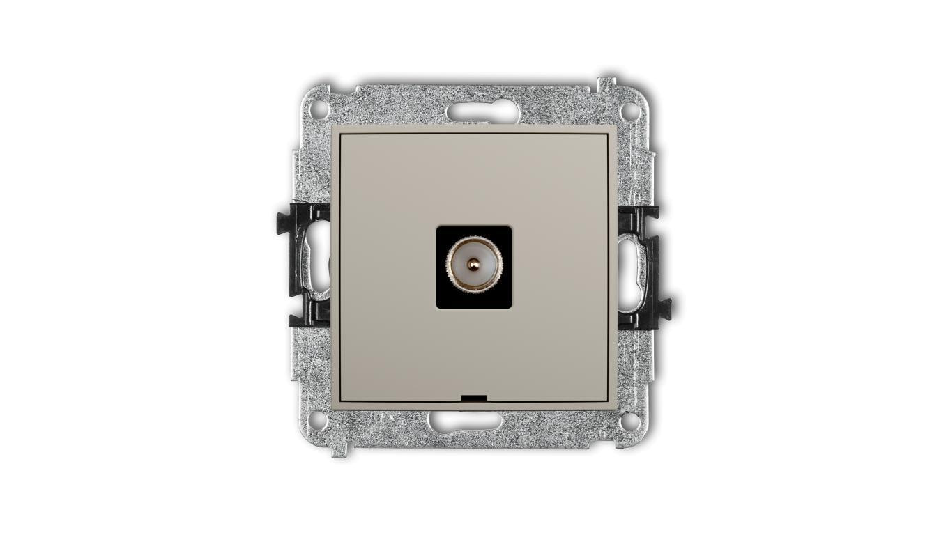 MINI Mechanizm gniazda antenowego pojedynczego TV, bez pola opisowego taupe 60MGTVBO-1