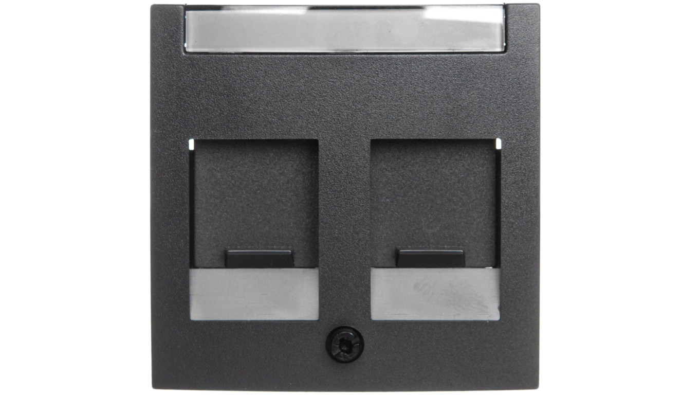 Berker B.1/B.3/B.7 Glas Element centralny podwójny z zasuwami chroniącymi przed kurzem z polem opisowym antracyt 11811606