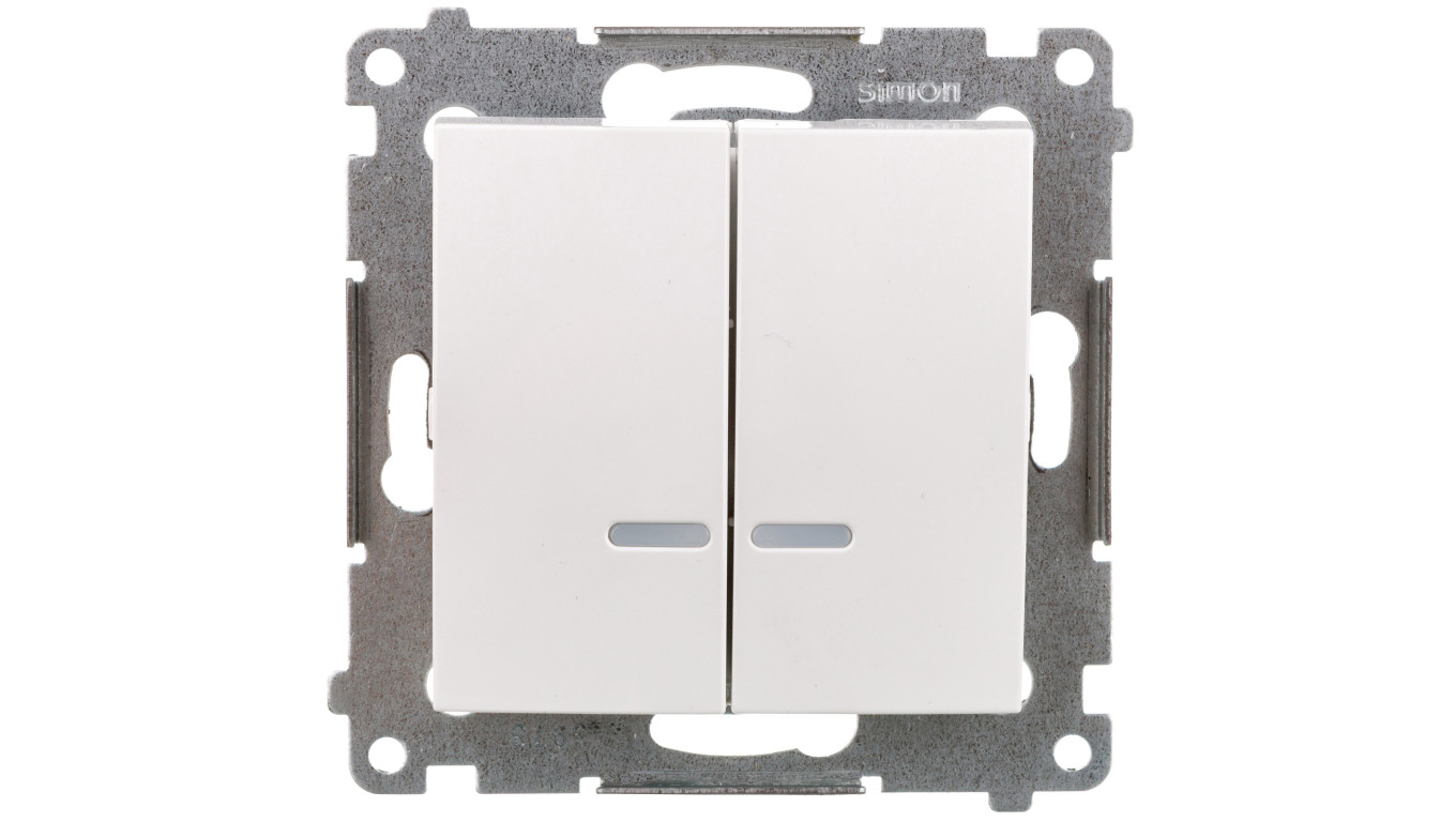 Simon 54 Łącznik świecznikowy z podświetleniem biały DW5ABL.01/11