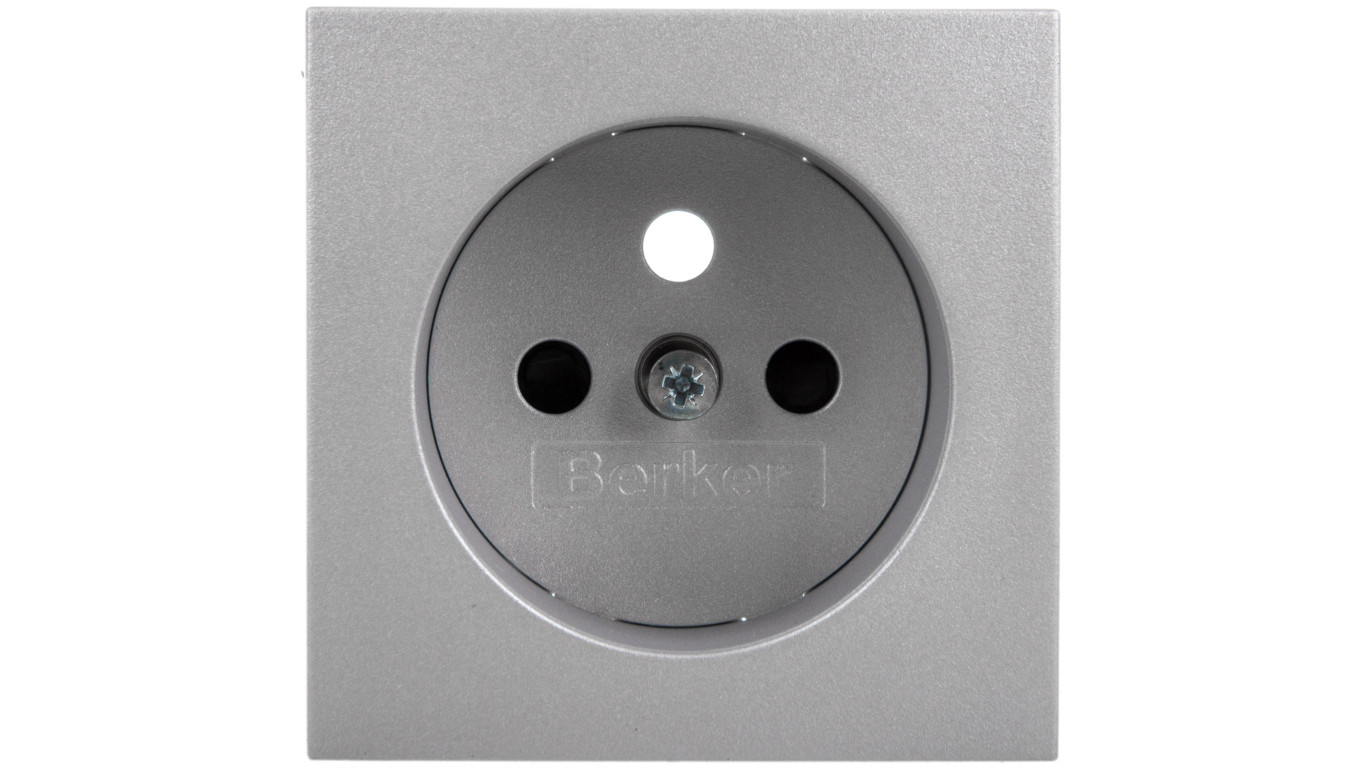 B.Kwadrat/B.7 Płytka czołowa gniazda z/u z przesłonami styków aluminium 3965768994