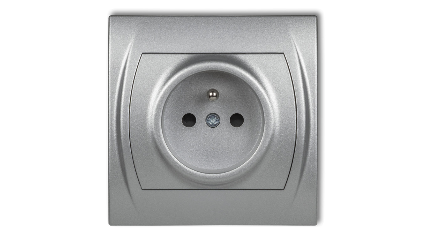 LOGO Gniazdo pojedyncze z/u 2P+Z srebrny metalik 7LGP-1zp