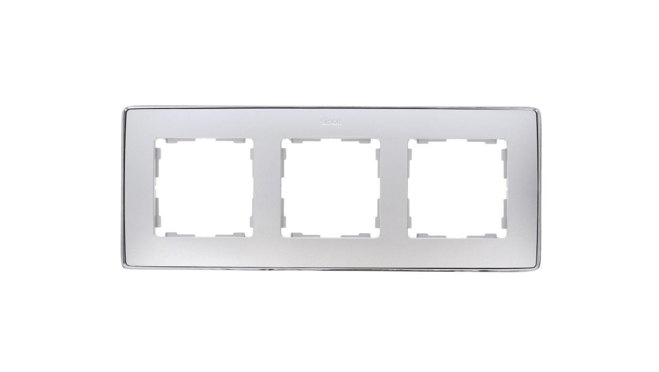 Simon Detail 82 Ramka potrójna Detail SELECT-metal ALUMINIUM / podstawa Chrom 8201630-093