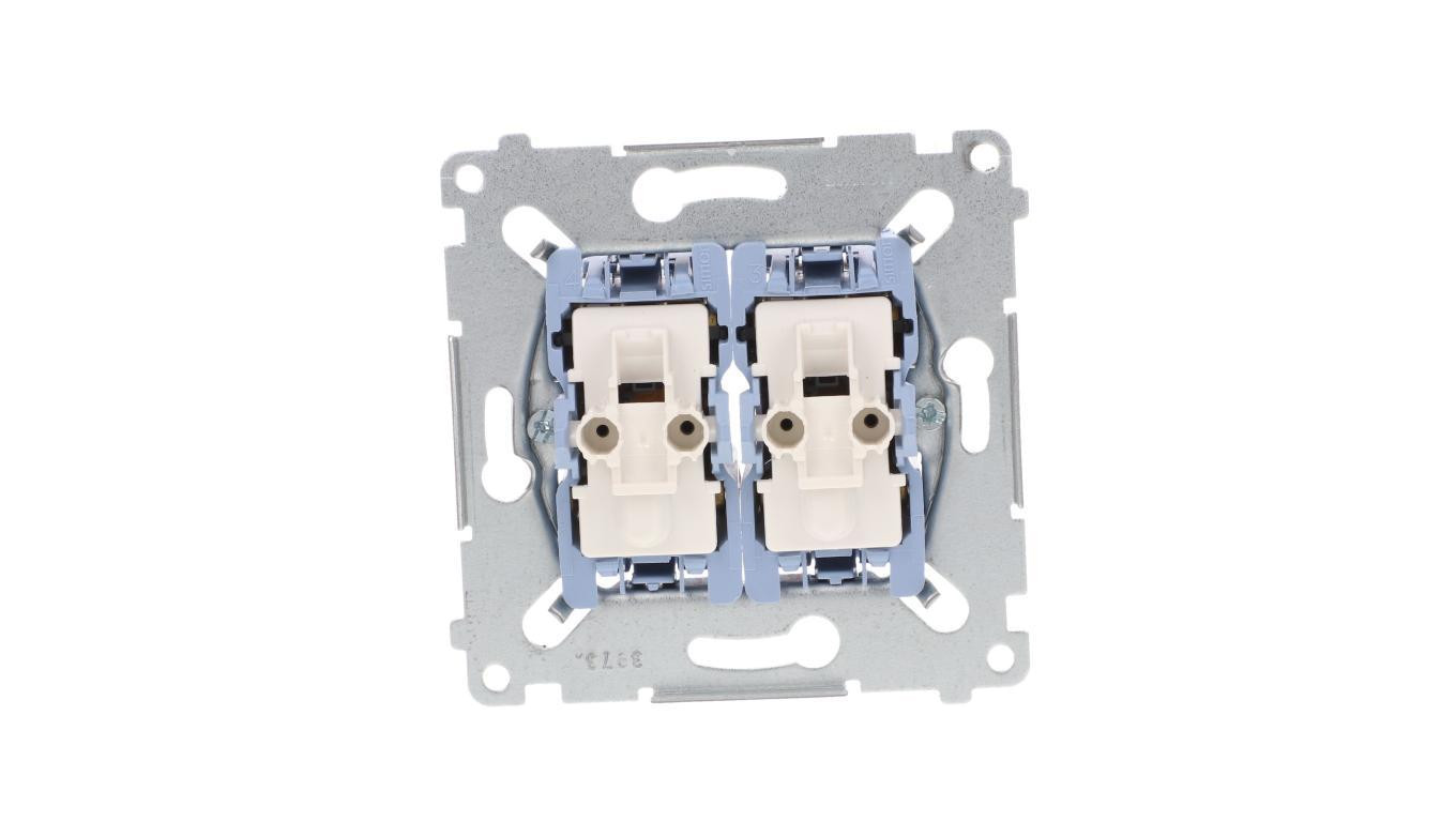 Simon 54 Łącznik krzyżowy podwójny mechanizm 10AX 250V, szybkozłącza, SW7/2XM