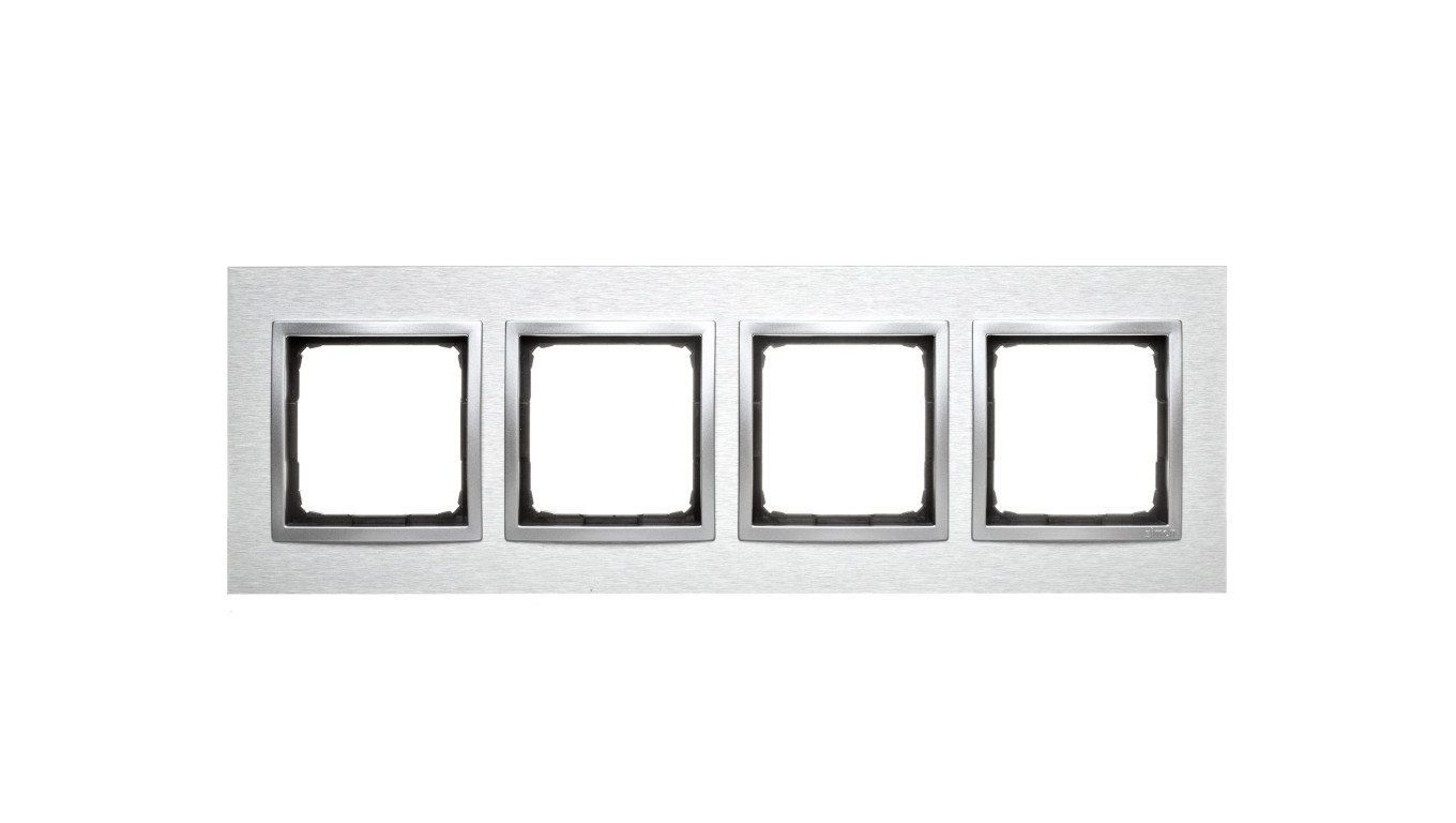Simon 54 Nature Ramka poczwórna metal INOX KLASYCZNY DRN4/77