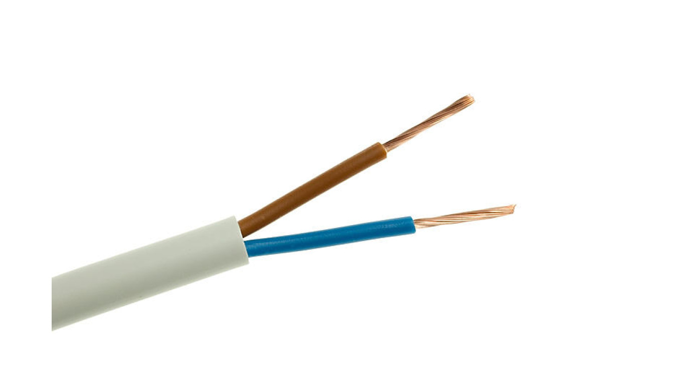 Przewód mieszkaniowy H03VV-F (OMY) 2x0,5 biały 300/300V /100m/
