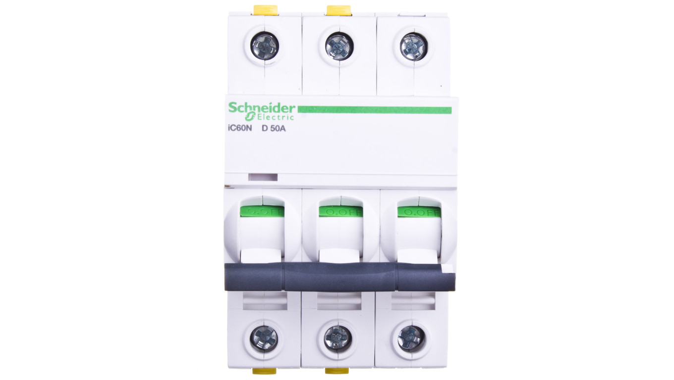 Wyłącznik nadprądowy 3P D 50A 6kA AC iC60N-D50-3 A9F05350