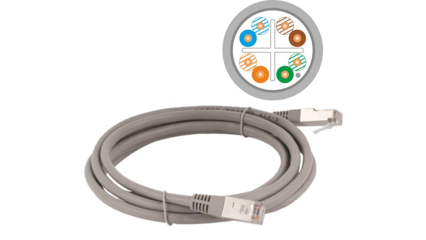 Patch-cord F/UTP kat.6 PVC 3.0m szary KKS6SZA3.0