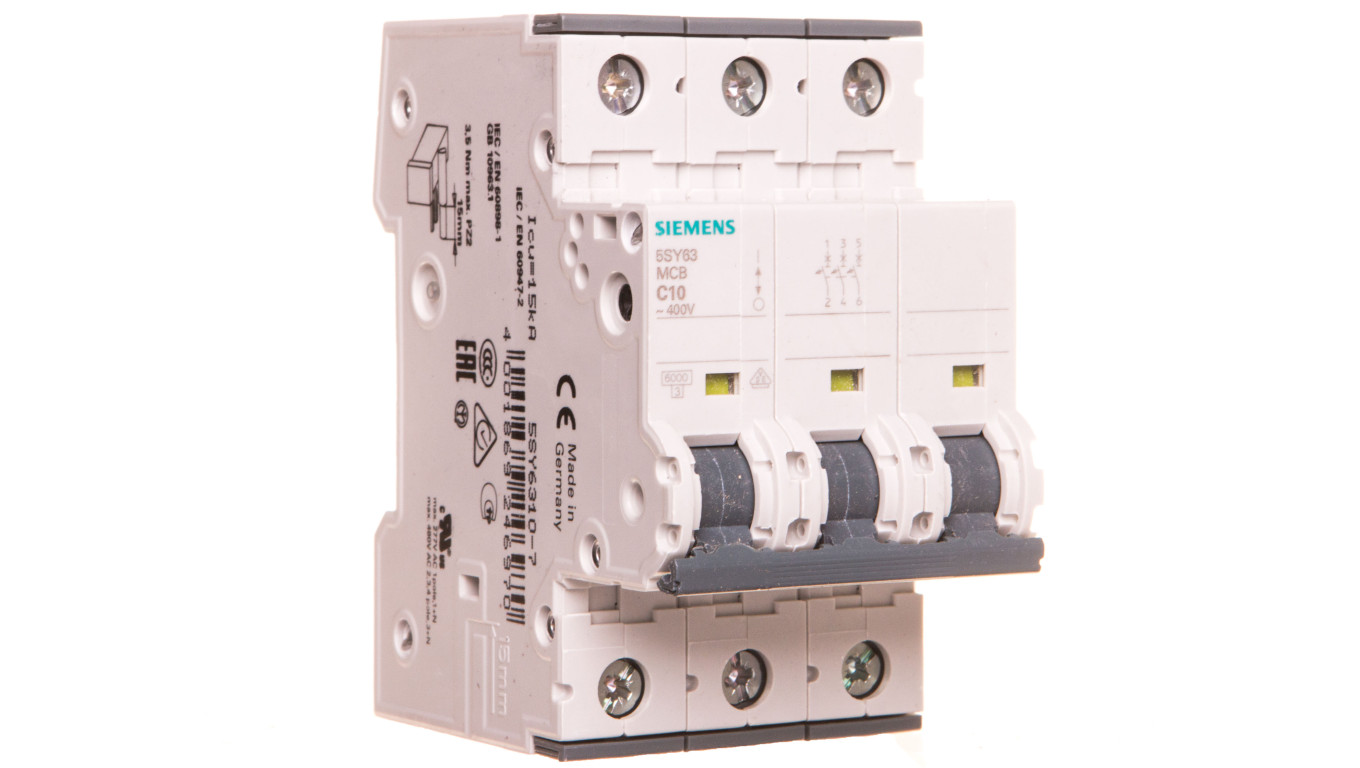 Wyłącznik nadprądowy 3P C 10A 230V 6kA SENTRON 5SY6310-7