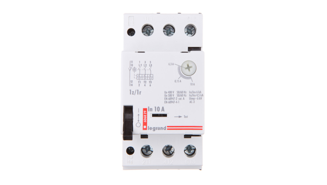 Wyłącznik silnikowy 3P 4kW 6,3-10A M 250 1R/1Z 10 606829