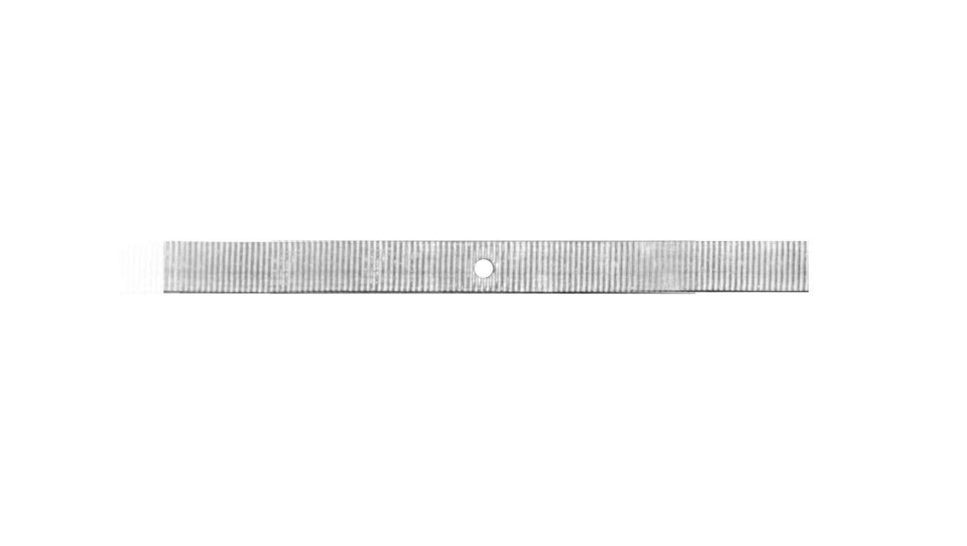 Taśma aluminiowa cięta 120 mm z otworem 3,4 mm /1kg/ TA-C-120/1 /281szt./