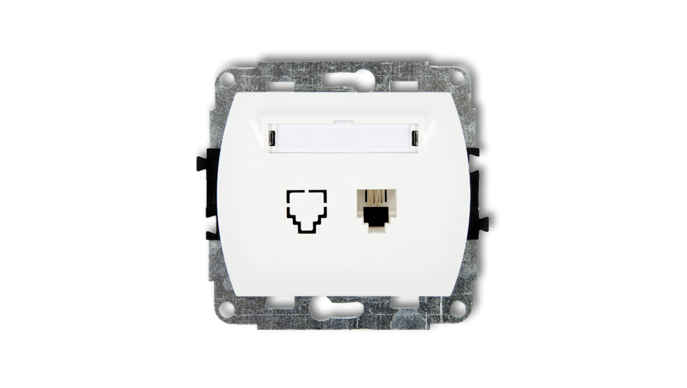 TREND Gniazda telefoniczne pojedyncze 1xRJ11, 4-stykowy biały GT-1