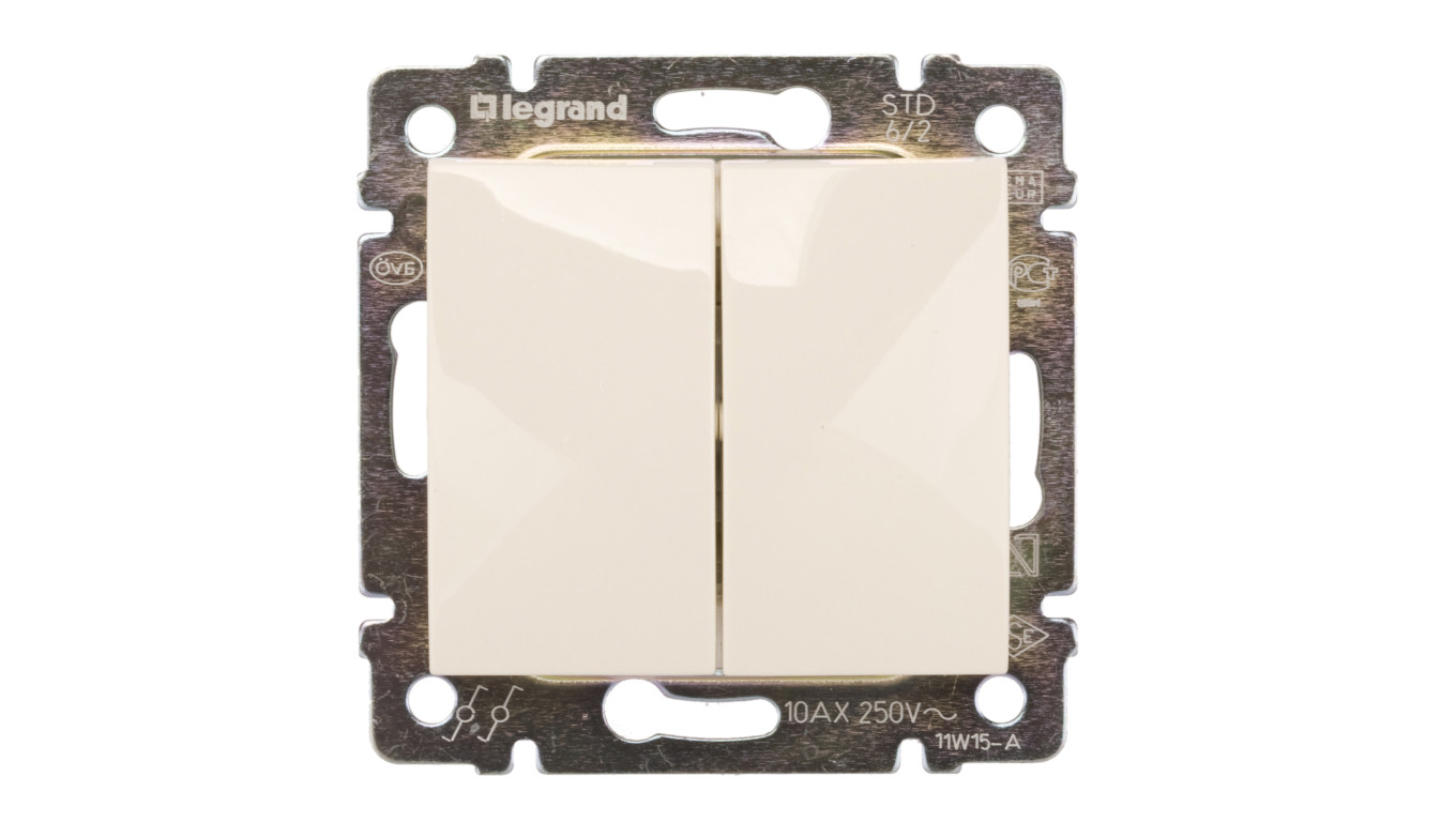 VALENA Łącznik schodowy podwójny kremowy 774308