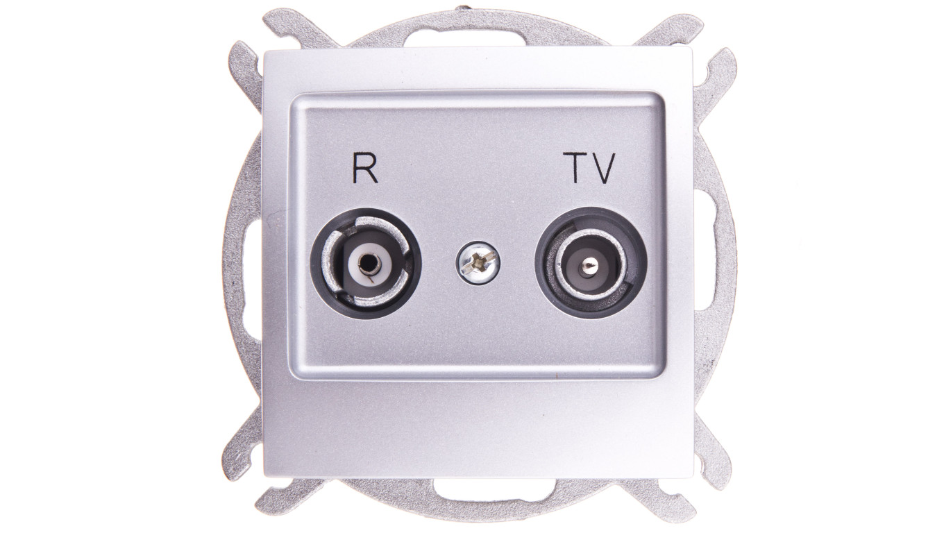 IMPRESJA Gniazdo antenowe RTV przelotowe 10dB srebrne GPA-10YP/m/18