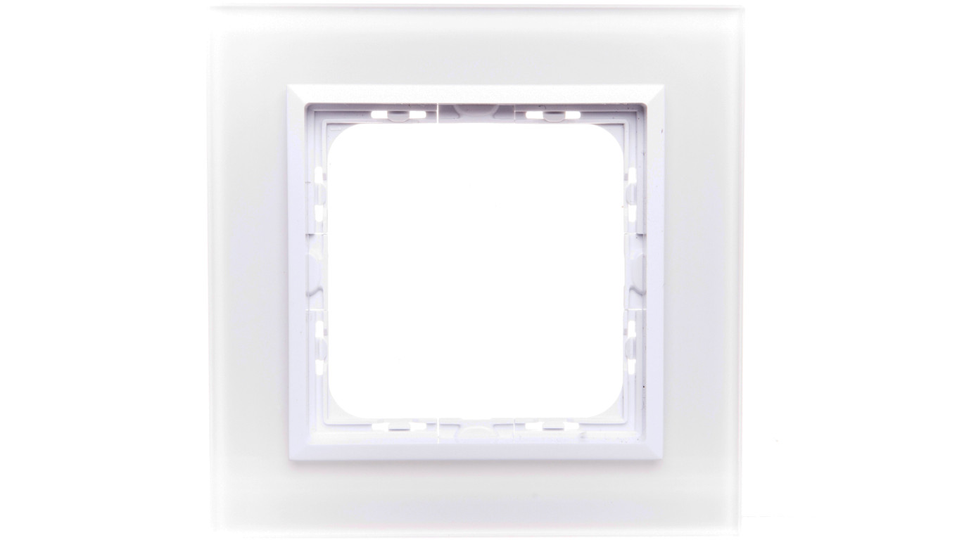 SONATA Ramka pojedyncza białe szkło / biała R-1RGC/31/00