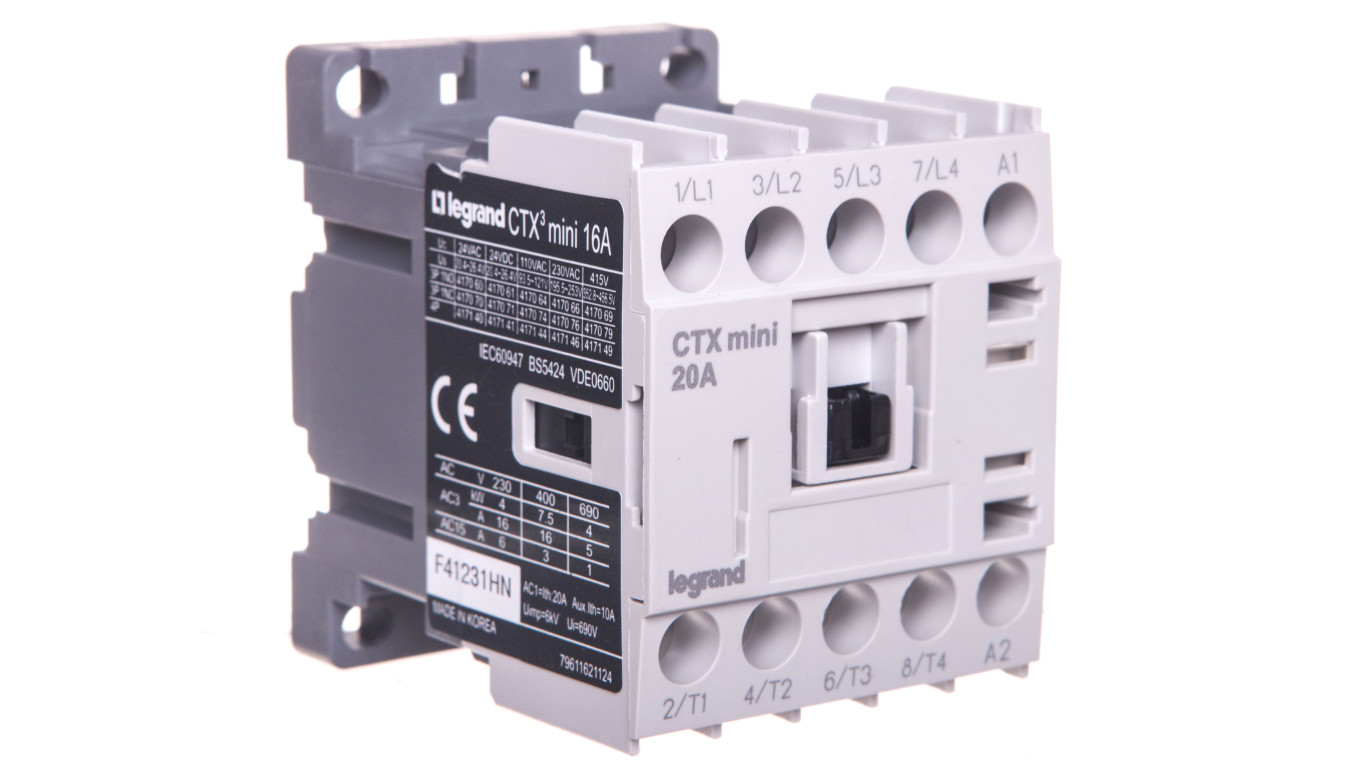 Stycznik mocy 16A 4P 230V AC 0Z 0R CTX3 MINI 417146